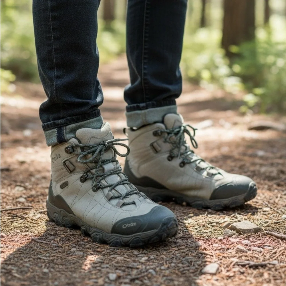Oboz Premium‎ Bridger Mid Hiking Boots Waterproof Leather Grey Women's Size 11